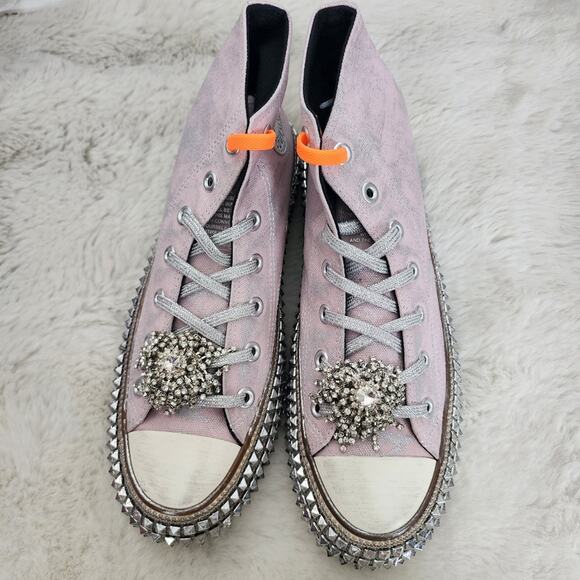 NEW Nan-Ku Couture Free People Cruise Studded Mellow Mauve Pink High Top Sneaker - Picture 1 of 11